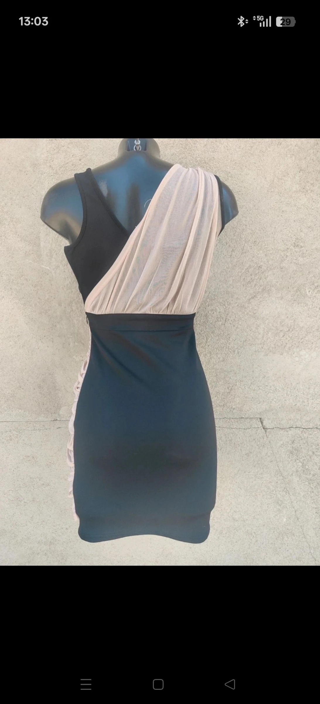 Black and beige fitted dress Mim – photo 7